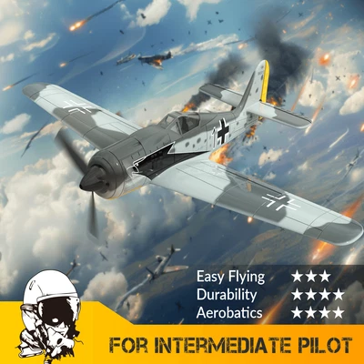 VOLANTEXRC 4-CH FW190 RC Airplane Fighter, 6-Axis Gyro,2.4GHz,Ideal for Outdoors - Image 1 of 4