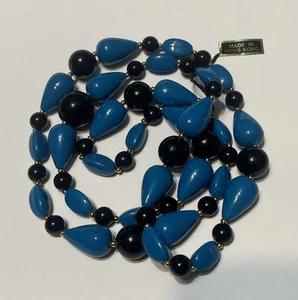 Collar con cuentas espaciadores tono oro azul y negro 40 pulgadas - Imagen 1 de 2