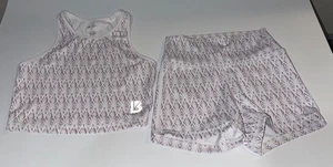Buffbunny Collection Workout Crop Tank Top & Shorts Set Oasis Print Small S - Picture 1 of 13
