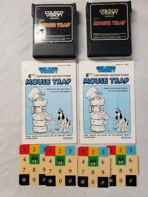 ColecoVision Mouse Trap Game with Manual and Overlays 1982 Tested Working - Image 1 of 2