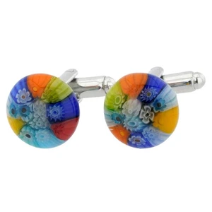 Gemelos Millefiori de vidrio de Murano GlassOfVenice para hombres gemelos de vidrio italiano - Imagen 1 de 5