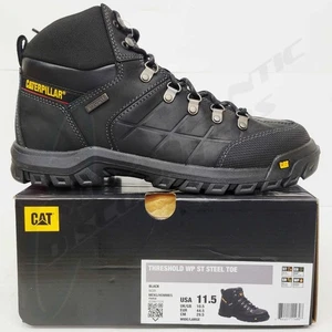 Cat Footwear US Mens 11.5 Wide Black Threshold Waterproof Steel Toe Work Boot - Picture 1 of 4