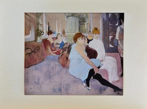 Vintage Toulouse-Lautrec Salon in the Rue Moulins 1950's Print Wall Art - Picture 1 of 7