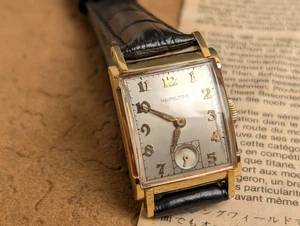 HAMILTON Cal.982 14K Gold Filled Small Second Hand-winding Men's Watch Vintage - Picture 1 of 17