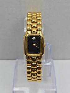 Womens Vintage Citizen Elegance Gold Tone Black Dial Ladies Watch New Battery - Picture 1 of 9