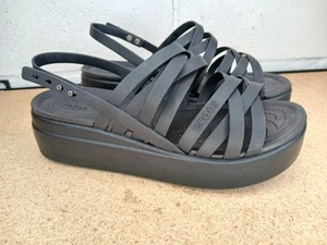 Crocs Brooklyn Damen-Riemchensandalen niedrig Größe 9 Keilabsatz SAUBER - Bild 1 von 8