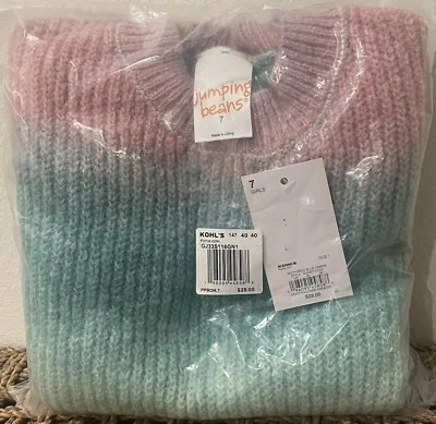 KOHL'S PÚRPURA AZUL ACOGEDOR SUÉTER INVIERNO NIÑAS TALLA 7 INFORMAL LINDO TOP NUEVO Foto 1 de 3