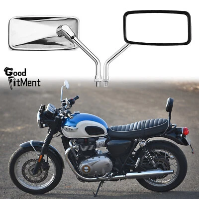 Motorcycle Rear View Mirrors Aluminum Chrome For Triumph Bonneville T100 Bobber - Image 1 of 4