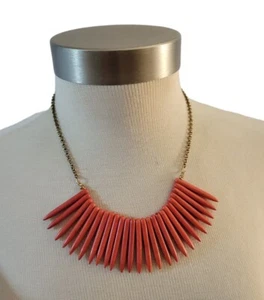 Statement Necklace Red Died Howolite Or Magnesite Stone With Chain 18" + 3" - Picture 1 of 6