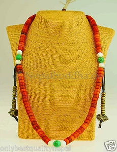 Mala cadena de oración tibetana Top Nepal Buda collar budismo Dorje cuerno - Imagen 1 de 6