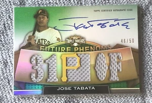 2011 Topps Triple Threads Future Phenoms Emerald /50 Jose Tabata #106 Auto - Picture 1 of 3