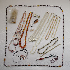 Vintage Schmuck teils Perlenketten mit Silberverschlüssen alte Brosche Ringe