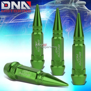 4 PIECES 60MM GREEN ALUMINUM TIRE RIM AIR PORT DUST COVER VALVE CAPS SPIKE COVER - Picture 1 of 5