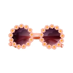 Spring Orange Round Flower Sunglasses Toddler Kid Casual Tinted Sun Shades New - Picture 1 of 5