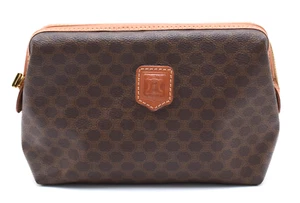 CELINE [Rank SA] Macadam Blason Accesorio Bolsa Bolso Cartera PVC Cuero Marrón Dorado - Imagen 1 de 15