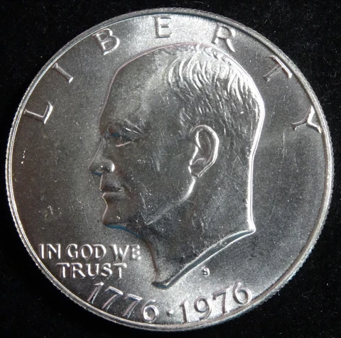 1976-S Eisenhower Silver Dollar Uncirculated BU 40% $1 Bicentennial US Mint Coin Cover