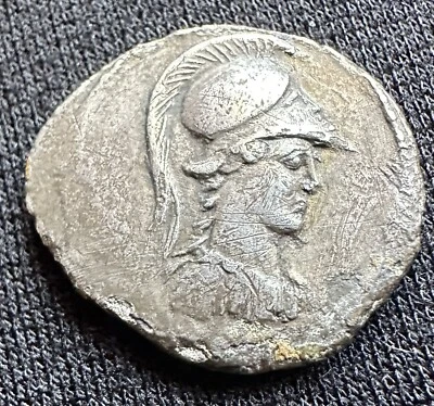 Vibius Varus 42BC Silver Denarius Minerva/Hercules 19mm 2.86g - Image 1 of 4