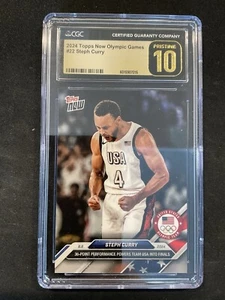 2024 Topps Now Olympic/Paralympic Games - Stephen Curry #22 CGC Pristine 10 - Picture 1 of 2