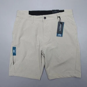 Kenneth Cole Tech Shorts Lightweight Stretch Wicking Slim Fit  Khaki Heather - Picture 1 of 12