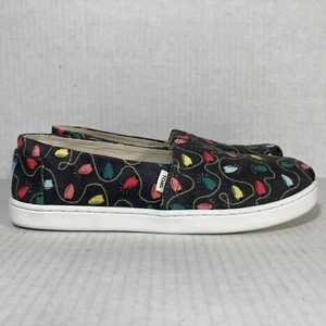 TOMS Belmont Christmas Lights Holiday Season Slip-On Shoes Kids Youth Sz 3 NEW - Picture 1 of 9