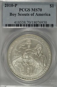 2010 P Boy Scouts of America Commemorative Silver Dollar PCGS MS70 - Picture 1 of 3