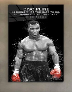 Mike Tyson Poster Art Discipline Motivational Quotes Wall Decor - Picture 1 of 8