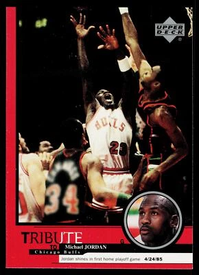 Michael Jordan (Primer partido de playoffs en casa 24/04/85) 1999 Upper Deck Tribute No.2 Foto 1 de 2