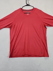REI Women's XL V-neck Long Sleeve Tech Tee Coral Pink Hiking Gorpcore Camping - Picture 1 of 13