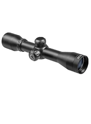 Mira telescópica compacta Barska 4x32 contorno para ballesta en negro mate con tapas de mira telescópica, AC12182 Foto 1 de 3