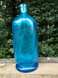 vintage blue glass soda syphon seltzer bottle Baker Anvers Bruxelles - Picture 1 of 6
