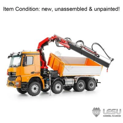 LESU 3-Way 1/14 8X8 RC Hydraulic Dump Truck Crane KIT 3348 Chassis Assembled - Image 1 of 4