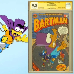 CGC 9.8 SS Bartman #1 signed by Nancy Cartwright Foil White Pages 1993 Simpsons - Picture 1 of 2