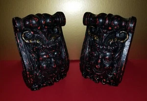 VTG COOL GOTHIC STYLED  DEMONIC DEVIL DIABLO LUCIFER SATAN ECT ECT BOOKENDS !  - Picture 1 of 11
