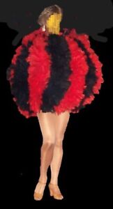 Giant Feather Boa Ball Costume Drag Queen Show Burlesque - Opens Up into a Skirt