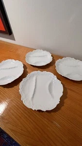Antique Limoge bone china White Asparsgus plates (4) - Picture 1 of 8