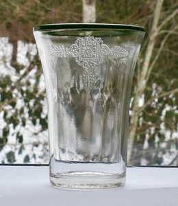 Antique Hazel Atlas Florentine #2 Poppy Green Depression Glass Ribbed Tumbler - Picture 1 of 20