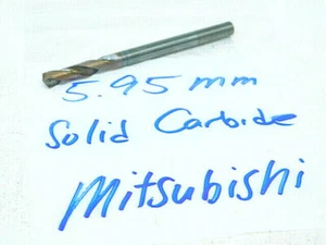 USED MITSUBISHI SOLID CARBIDE STRAIGHT SHANK COOLANT DRILL 5.95MM (.234) - Picture 1 of 5