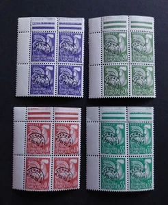 France 1960 Préoblitéré Préo 119 à 122 Neuf luxe ** cercle doublé sur 3 blocs RR - Imagen 1 de 5