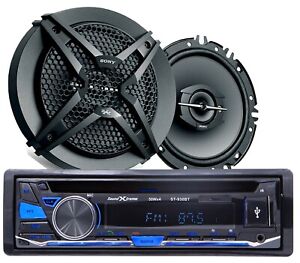 2x Sony XS-GTF1639 -6.5" Speakers + SoundXtreme 1-DIN Bluetooth Car Receiver
