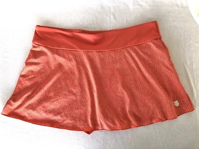 Women’s K-SWISS Inc Orange Deuce Tennis Golf Pickleball Skirt Skort Large L - Image 1 of 4