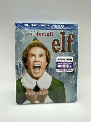 SEALED ELF STEELBOOK BLU-RAY + DVD WILL FERRELL W/ BONUS CD SOUNDTRACK SAMPLER - Image 1 of 4