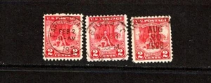 1928 U.S. Classic 2c VALLEY FORGE Issue Lot of 3 Sc#645 Used Nice PMs - Picture 1 of 1
