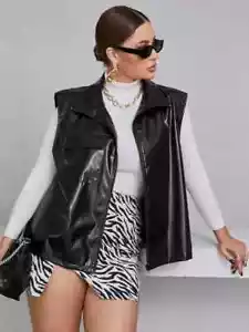 Women Vest Coat Black Party Leather Lambskin Stylish Waist Coat Fancy Western - Picture 1 of 5