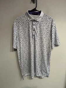 Camisa polo de golf Greyson para hombre grande con estampado de libélula blanca - Imagen 1 de 9