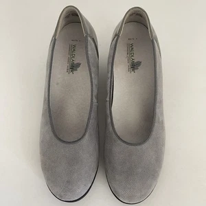 Waldlaufer Hosana Pump Women 6.5 Gray Nubuck Leather Slip On Loafer Heels Shoes - Bild 1 von 7