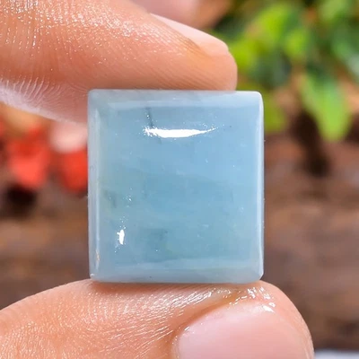 Auténtica piedra preciosa suelta cabujón de diseño cuadrado aguamarina 25 quilates 17x16x9 mm Foto 1 de 4