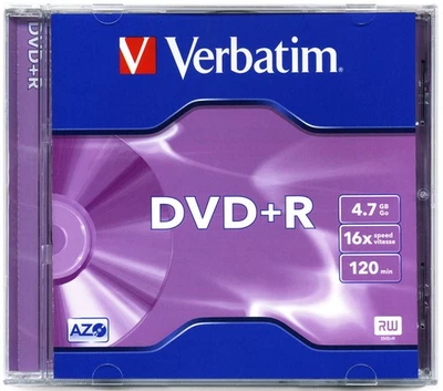 50 Stück VERBATIM DVD+R Disc WriteOnce 4.7GB 16x 120min JEWEL 43496 NEU 010-029 - Bild 1 von 2