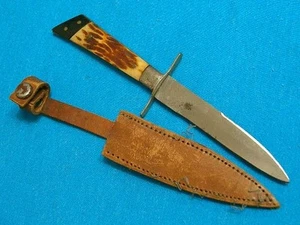 VINTAGE PIONEER MDS JAPAN BONE STAG BIRD TROUT HUNTING FISHING KNIFE DIRK DAGGER - Picture 1 of 15