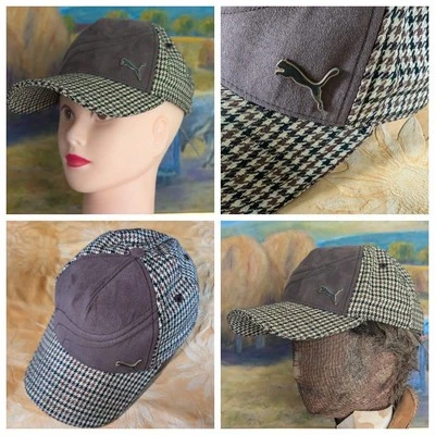 Gorra de bola de gamuza ultra a cuadros de tweed medallón PUMA esmalte dorado UNISEX edición limitada Foto 1 de 4