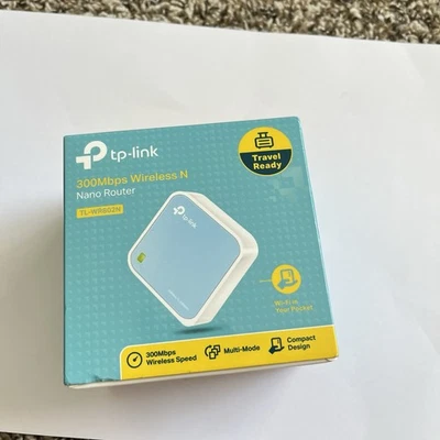 TP-Link Network TL-WR802N 300Mbps Wireless N Nano Router 2.4Ghz Travel - Image 1 of 2
